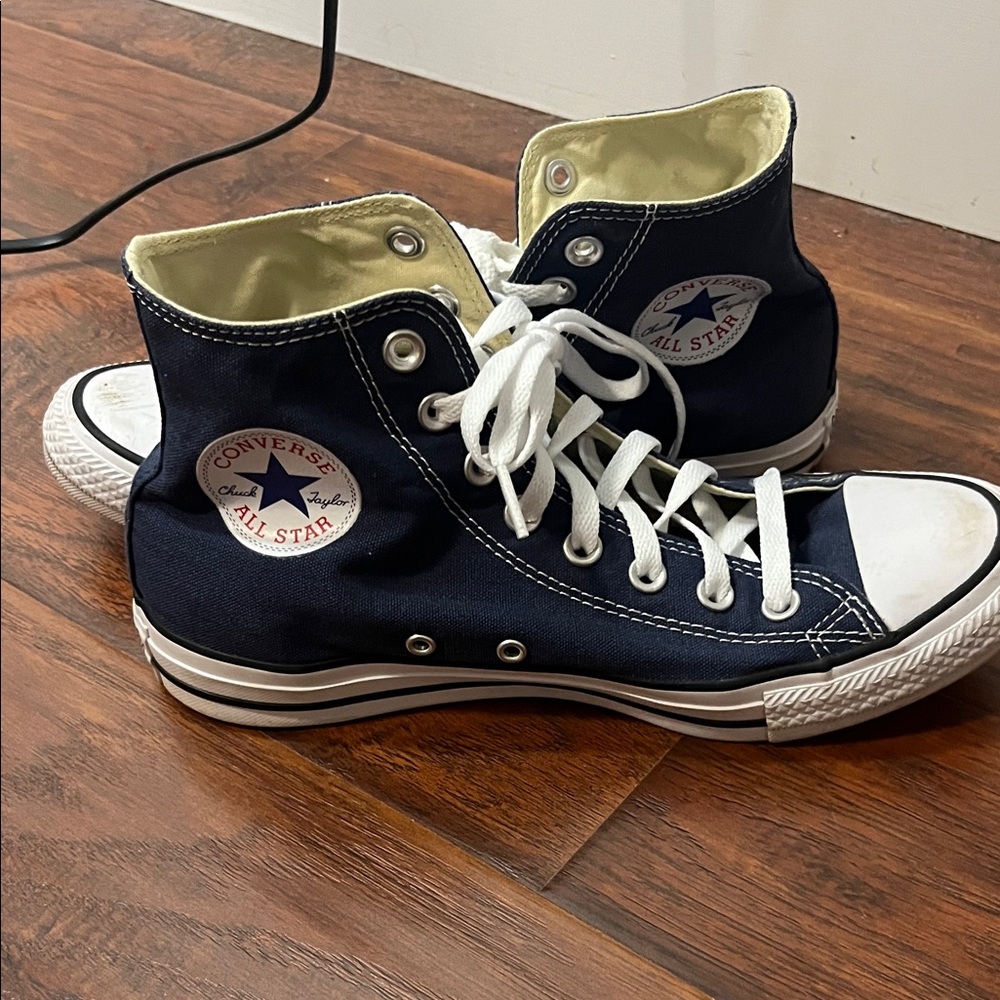 Converse Dark Blue High-Tops with White Accents